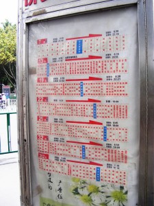 China Bus Stop Line Overview; Good Luck Figuring This Out