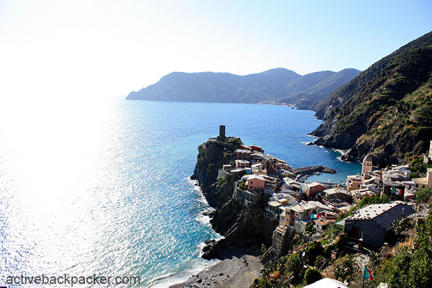 A view of Vernazza from up on the hill