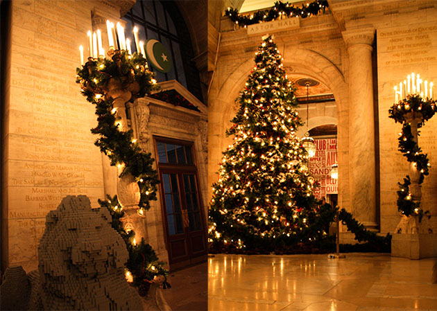 New York Public Library at Christmas