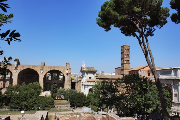 The Roman Forum from above.