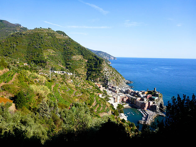 looking down on Vernazza
