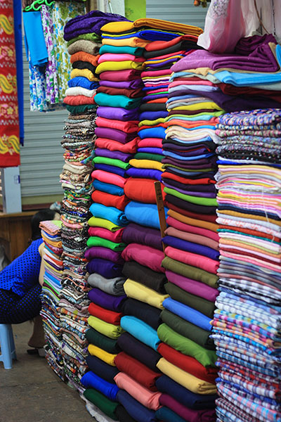Longyis For Sale in Yangon Market