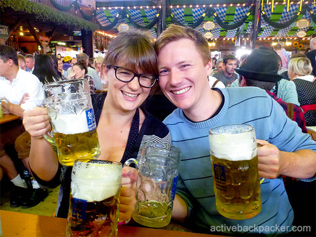 Us With Beers at Oktoberfest
